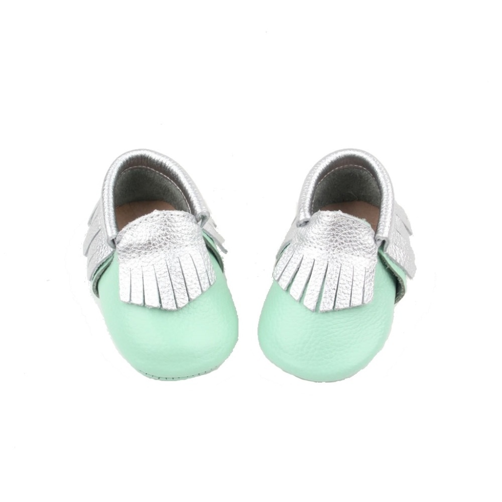 Baby Moccasins Green, Anti-Slip baby shoes, crib